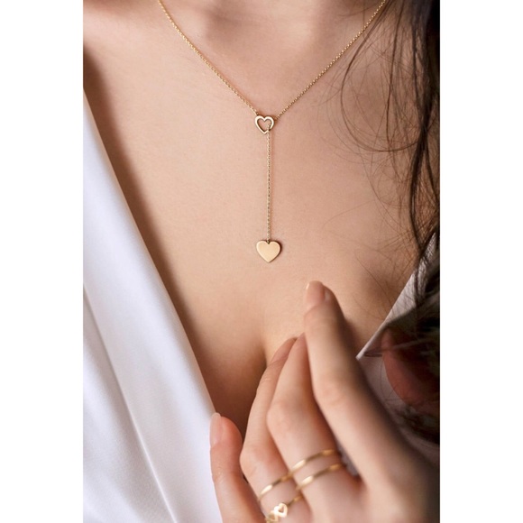 “Endless Love” Heart Lariat Minimalist Necklace - Picture 9 of 9